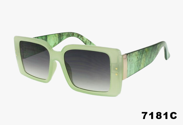 green Large Wholesale Square Fashion Sunglasses