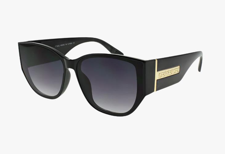 black Large Wholesale Fashion Squared Cat Eye Sunglasses