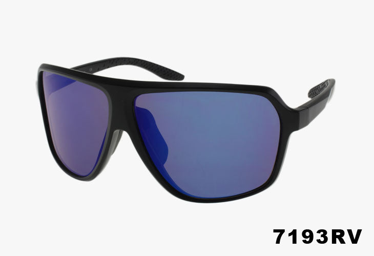 blue mirror Wholesale Fashion Curved Sport Sunglasses