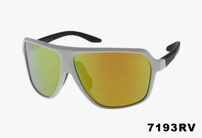 yellow mirror Wholesale Fashion Curved Sport Sunglasses