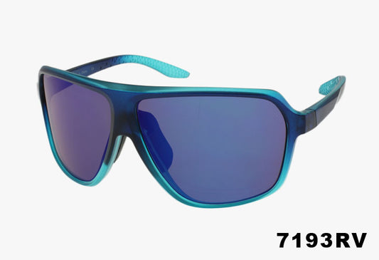 blue Wholesale Fashion Curved Sport Sunglasses