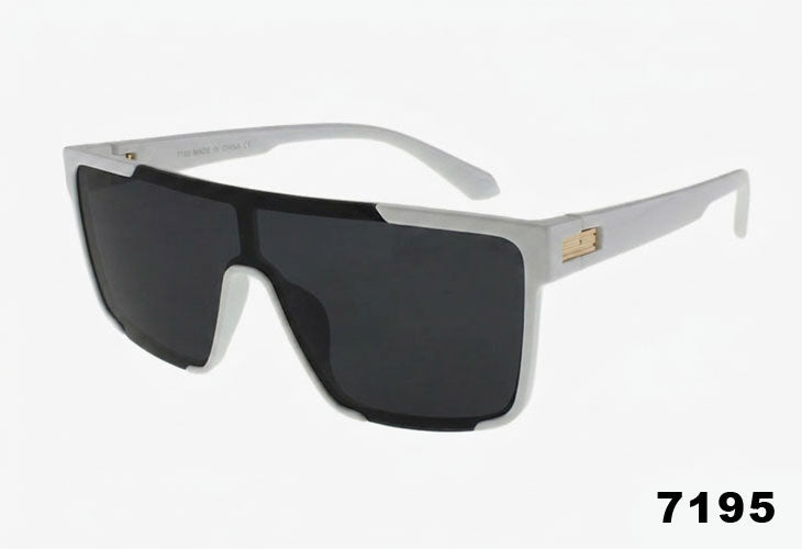 White framed single lens sunglasses