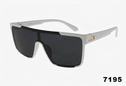 White framed single lens sunglasses