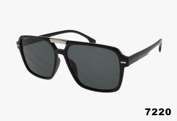 black Metal Bridge Square Aviator Wholesale Sunglasses