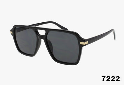 matte black Square Aviator Pilot Wholesale Sunglasses