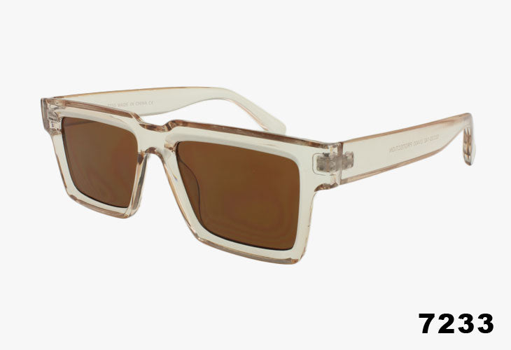 clear tan Wholesale Medium Rectangular Fashion Sunglasses