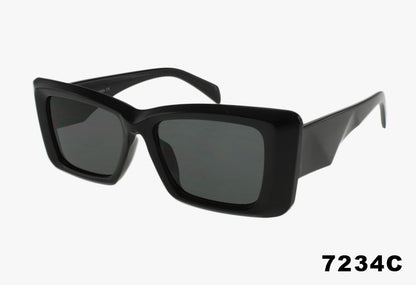 black Wholesale Fashion Thick Framed Rectangle Sunglasses