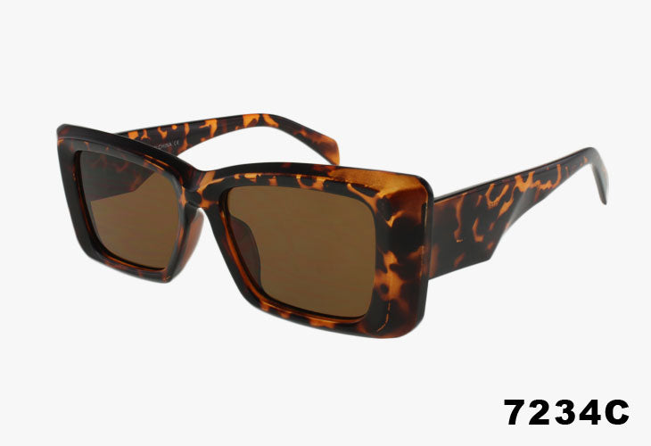 tortoise Wholesale Fashion Thick Framed Rectangle Sunglasses