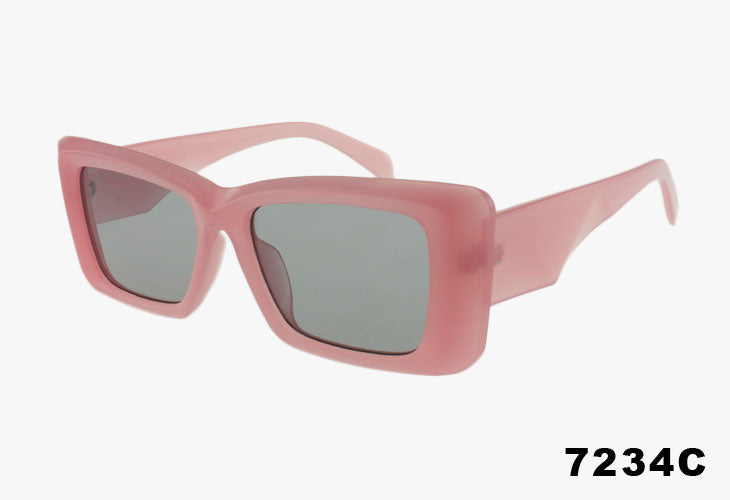 pink Wholesale Fashion Thick Framed Rectangle Sunglasses