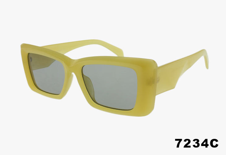 yellow Wholesale Fashion Thick Framed Rectangle Sunglasses