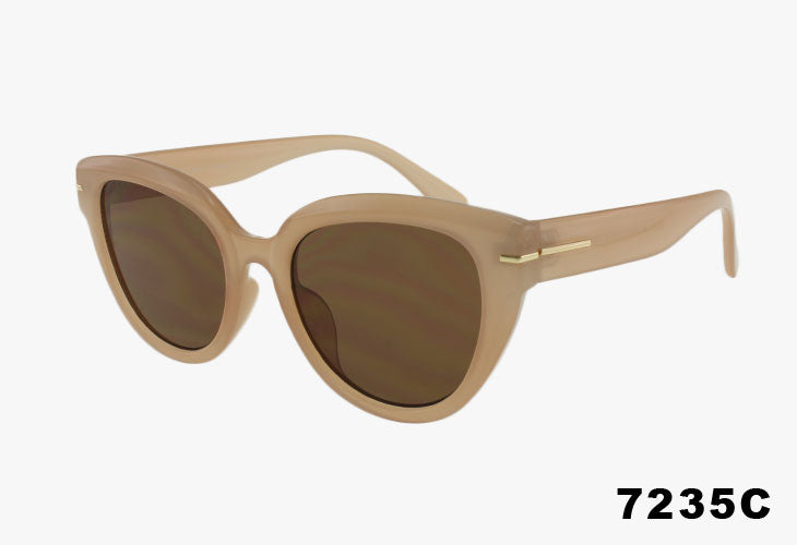 beige Wholesale Fashion Cat Eye Frame Sunglasses