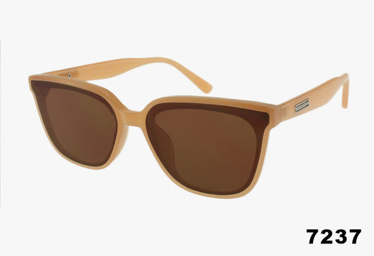 7237 - Wholesale Rounded Trendy Rectangular Color Sunglasses