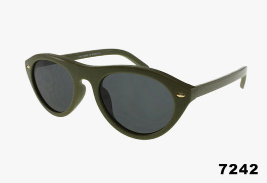 Fashion Slim Oval Shaped Wholesale Sunglasses green frame