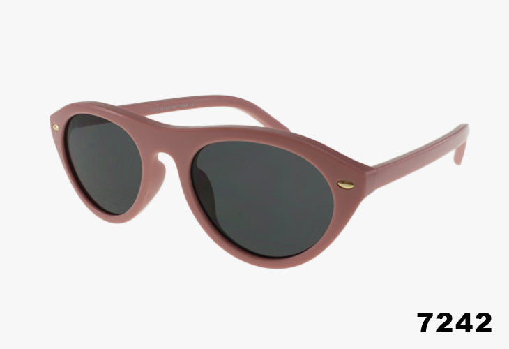 Fashion Slim Oval Shaped Wholesale Sunglasses pink frame
