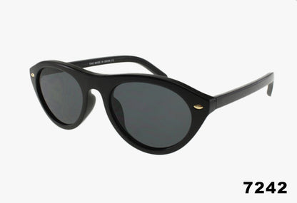 Fashion Slim Oval Shaped Wholesale Sunglasses black frame