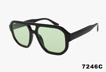 green Classic Large Color Lens Pilot Wholesale Sunglasses