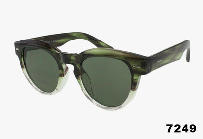 green Thick Round Key Hole Bridge Wholesale Sunglasses