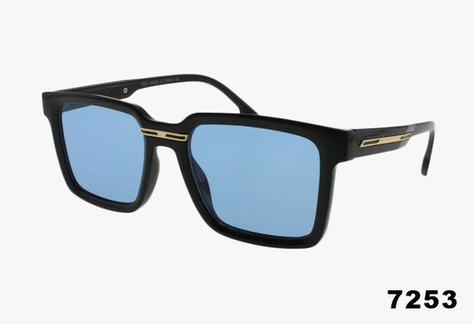 7253 - Fashion Squared Metal Detail Wholesale Sunglasses