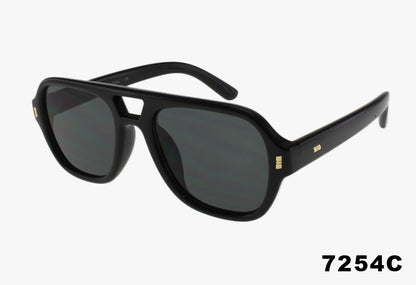 black Thick Frame Fashion Pilot Aviator Sunglasses
