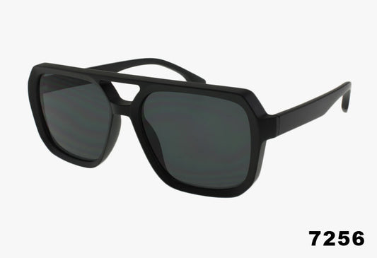 7256 - Thick Curved Edges Pilot Aviator Style Wholesale Sunglasses