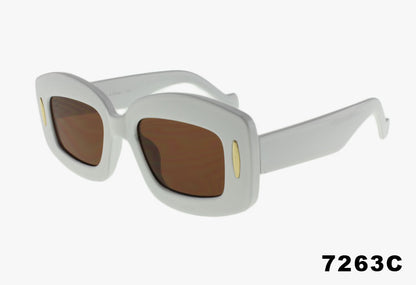 white Wholesale Thick Frame Rounded Butterfly Style Sunglasses