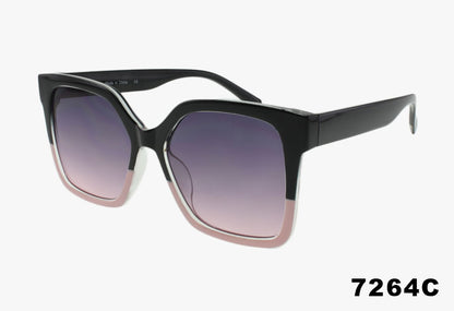 black and pink frame Wholesale Square Frame Two Tone Fashion Sunglasses