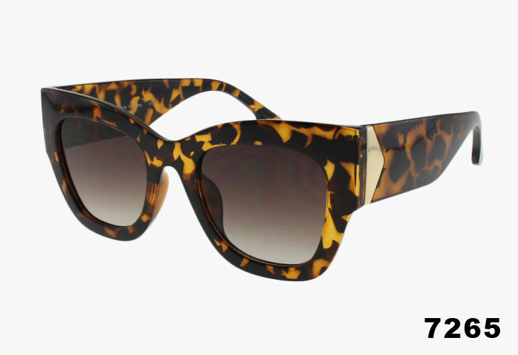 Tortoise shell frame and brown lens Wholesale Square Frame Triangle Hinge Sunglasses