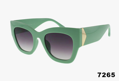 green frame and smoke lens Wholesale Square Frame Triangle Hinge Sunglasses