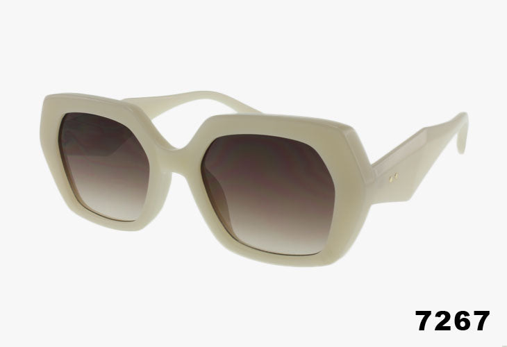 ivory frame Wholesale Medium Hexagon Shaped Fashion Sunglasses