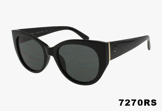 black Wholesale Fashion Rounded Cat Eye Rhinestone Sunglasses