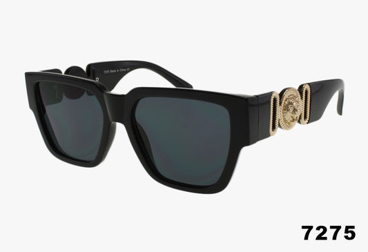 black Wholesale Fashion Oversized Emblem Sunglasses