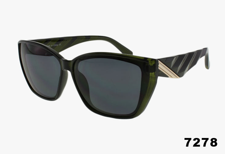 green Wholesale Fashion Textured Temple Luxury Sunglasses