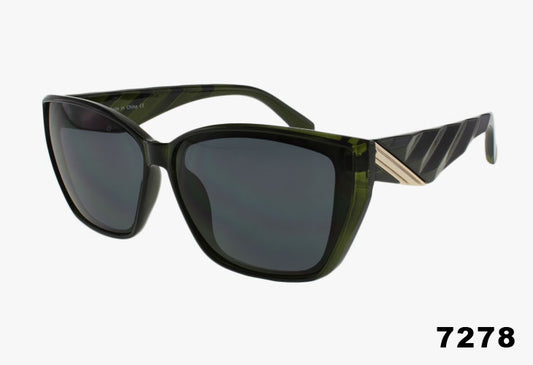 green Wholesale Fashion Textured Temple Luxury Sunglasses