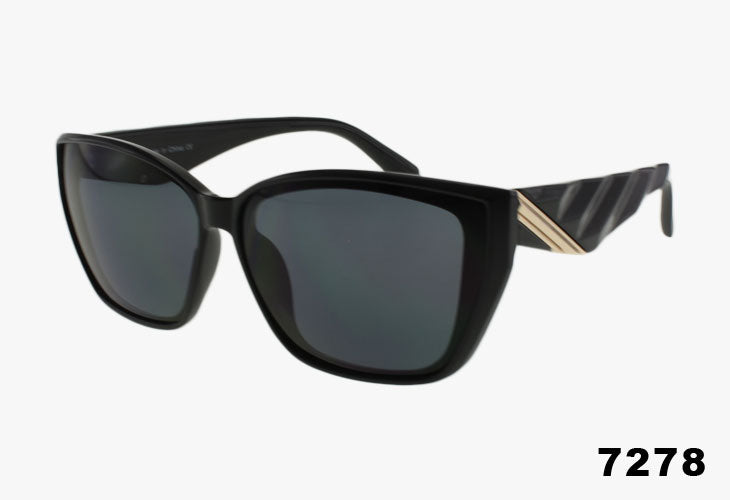 black Wholesale Fashion Textured Temple Luxury Sunglasses
