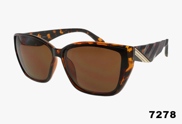 tortoise Wholesale Fashion Textured Temple Luxury Sunglasses