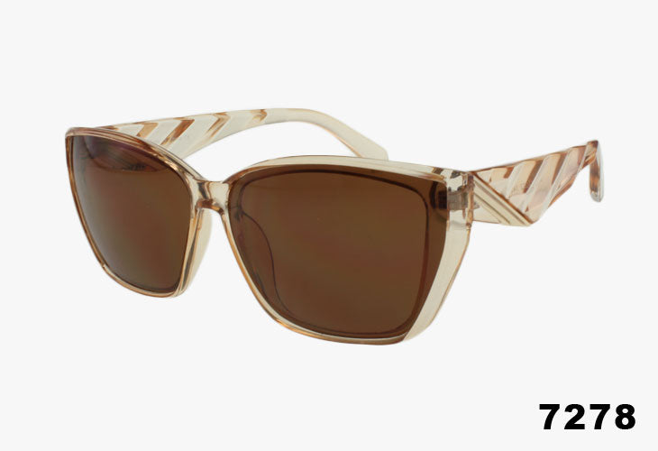 peach Wholesale Fashion Textured Temple Luxury Sunglasses
