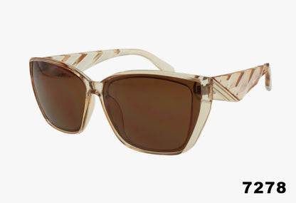 peach Wholesale Fashion Textured Temple Luxury Sunglasses