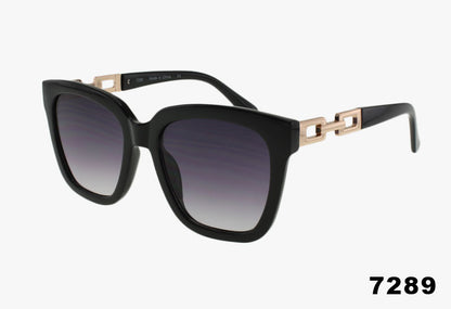 black Wholesale Rectangular Chain Link Sunglasses