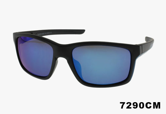 blue mirror Wholesale Classic Curved Sports Style Sunglasses
