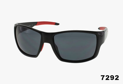 black red Wholesale Fashion Rubber Tipped Sport Sunglasses
