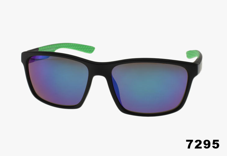 Green Mirror Wholesale Rubber Lined Active Sport Sunglasses