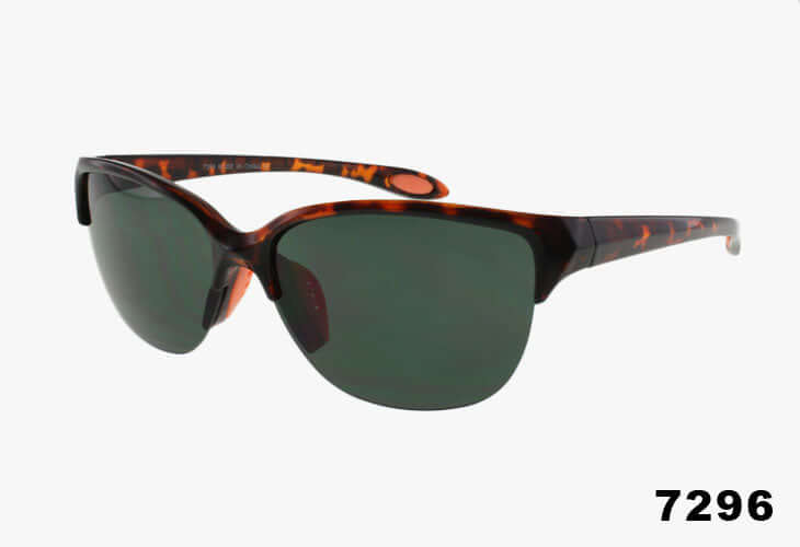 Wholesale Classic Rimless Sport Sunglasses in tortoiseshell with UV400 protection for outdoor activities.