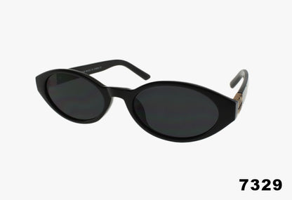 7329 - Wholesale Slim Rectangular Oval Fashion Sunglasses