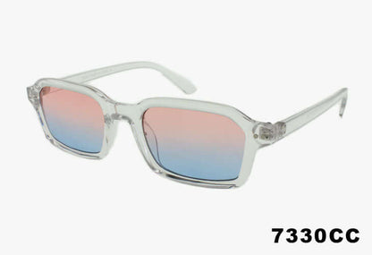 Sunglasses with gradient lenses on a white background