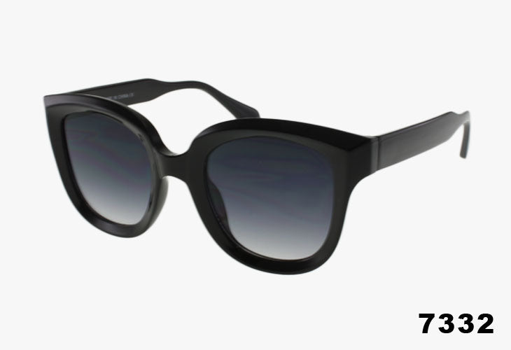 Black sunglasses with gradient lenses on a white background