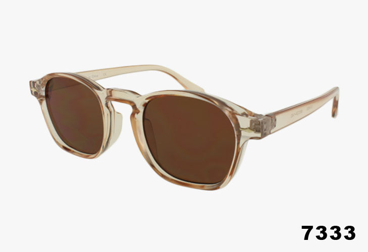 Fashion Square Keyhole Bridge Wholesale Sunglasses tan frame