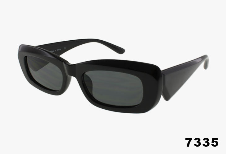 Fashion Slim Trendy Rectangular Wholesale Sunglasses black frame