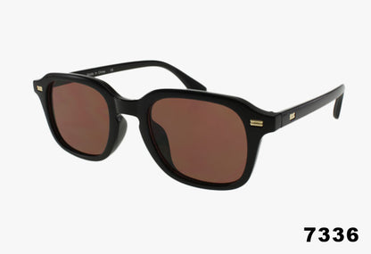 Wholesale Fashion Square Keyhole Bridge Sunglasses tortoise frame with amber lens