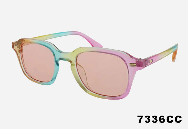 Wholesale Fashion Square Keyhole Bridge Tie Dye Sunglasses pink
