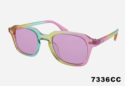 Wholesale Fashion Square Keyhole Bridge Tie Dye Sunglasses purple